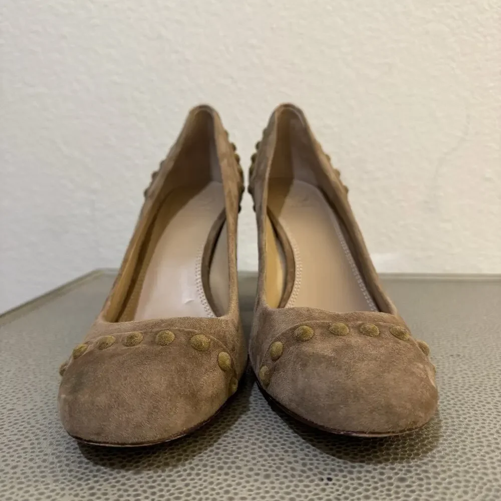 Tory Burch Brown Tan Colt 85mm Soho Suede Pump Sz 8.5 M